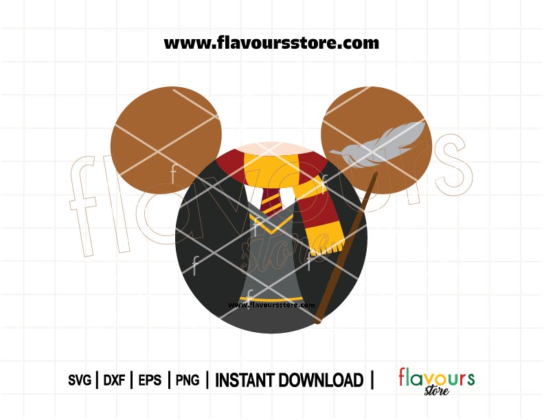 Hermione Granger-inspired mouse ears SVG design featuring wizard elements, perfect for Cricut, Silhouette, and DIY travel or birthday crafts.