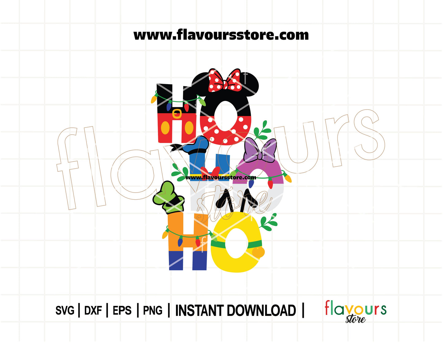 Mickey Mouse Club-inspired “Ho Ho Ho” Disney Christmas SVG for Cricut and Silhouette holiday crafts.