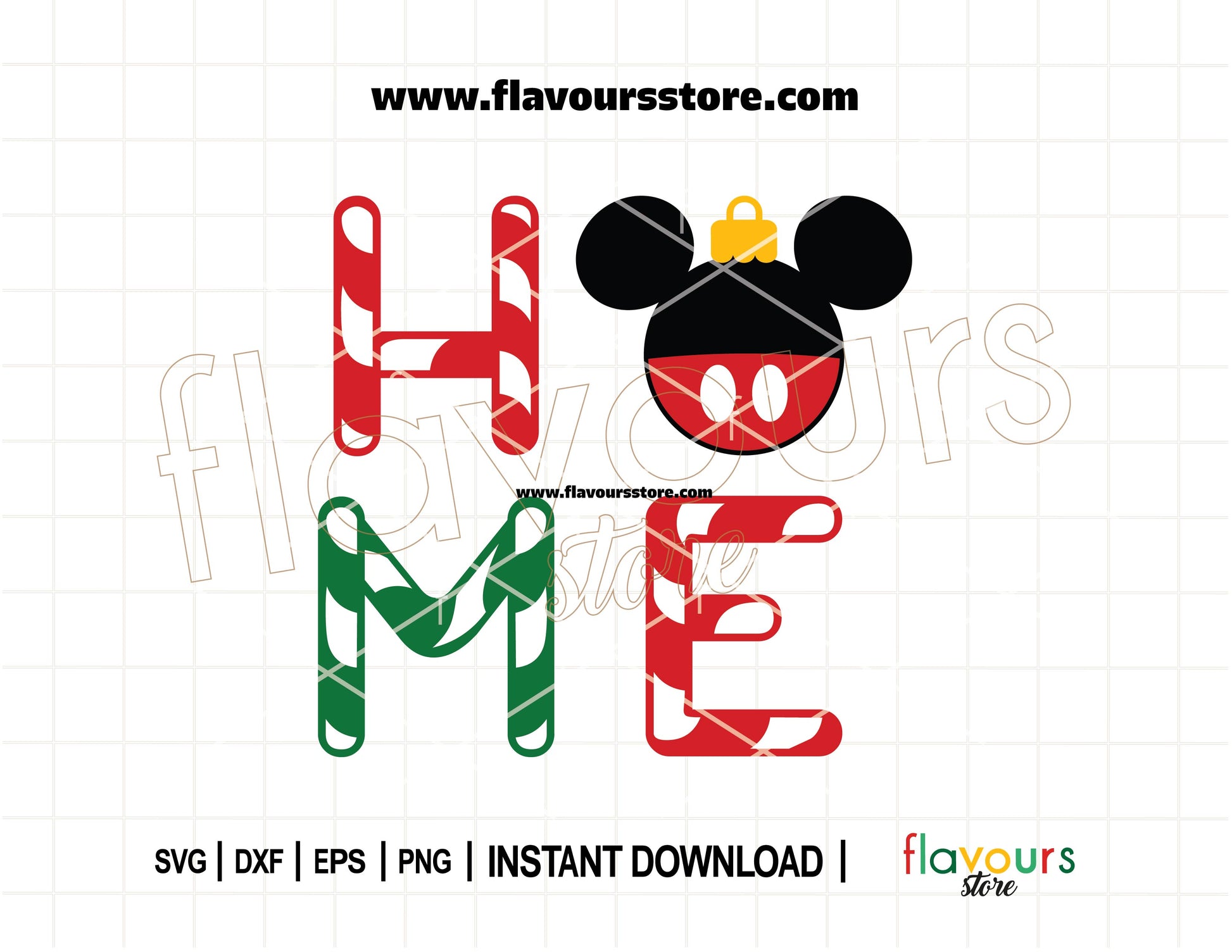 Mickey Christmas ornament SVG with Home design for Disney holiday Cricut and Silhouette crafts.