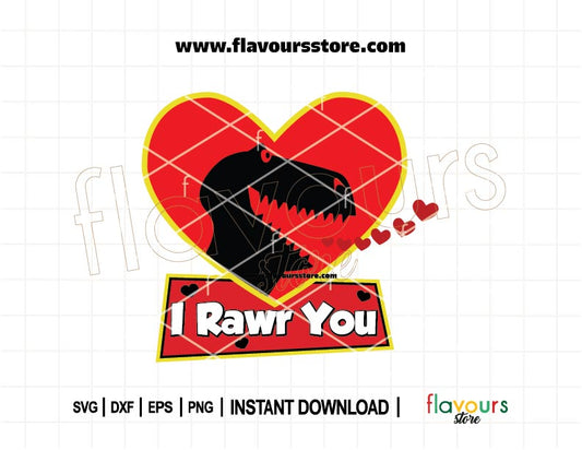 I Rawr You SVG | Cute Dinosaur Love Design for Cricut & Silhouette – Instant Download.