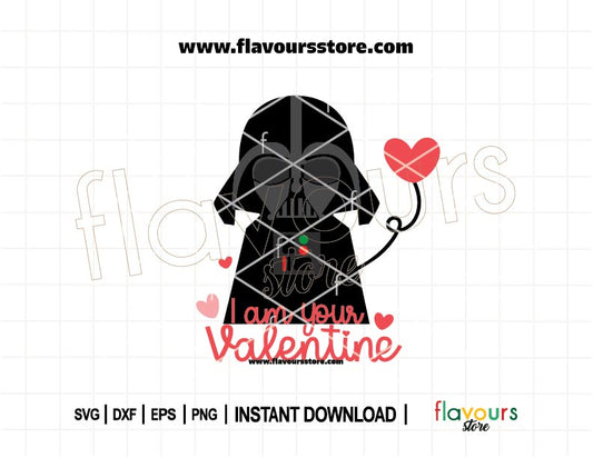 I Am Your Valentine Darth Vader Star Wars SVG cut file for Cricut and Silhouette. Funny Valentine’s Day shirt design for Star Wars fans.