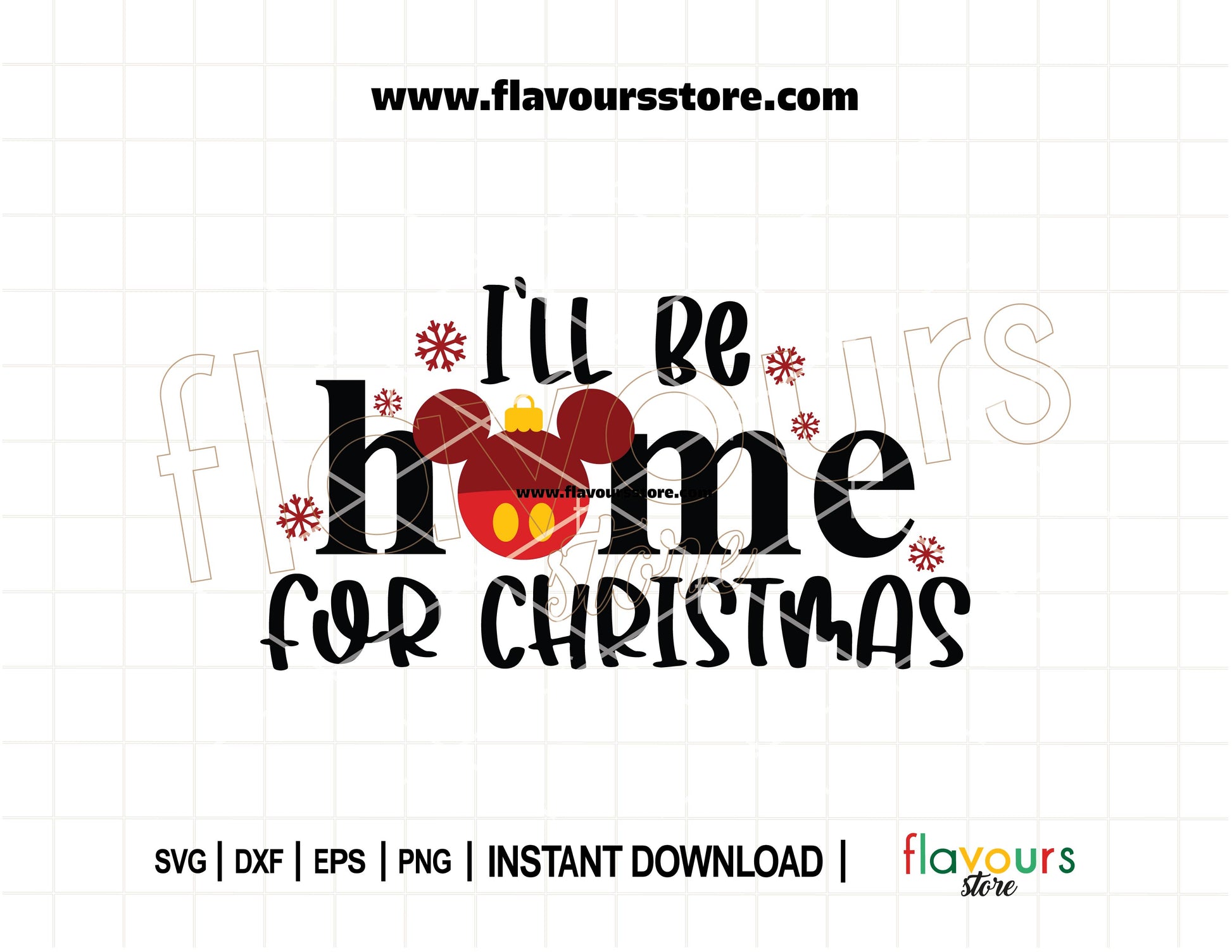 I’ll Be Home for Christmas Mickey ears SVG for Disney Christmas holiday Cricut and Silhouette projects.