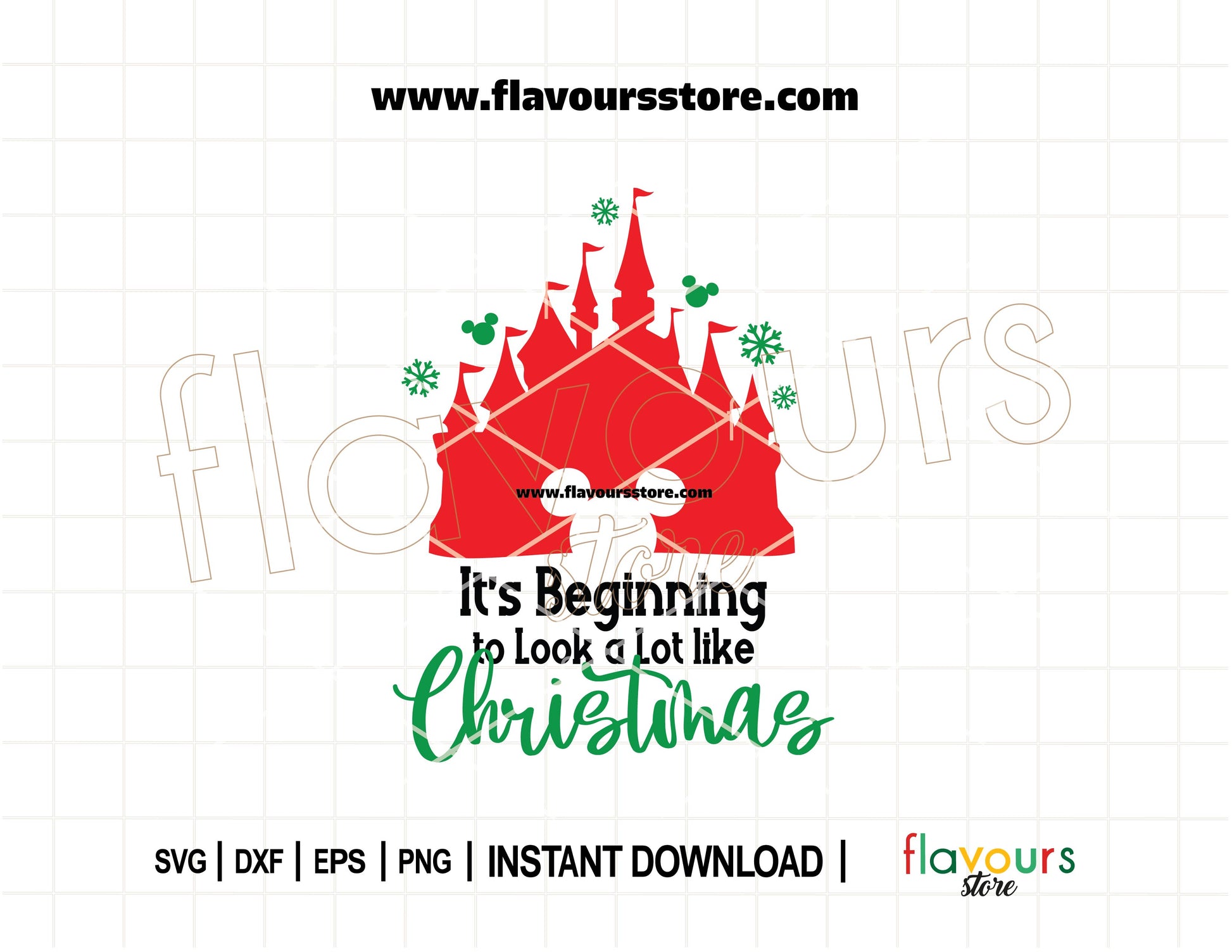Disney Castle Christmas SVG cut file – It’s Beginning to Look a Lot Like Christmas holiday design for Cricut and Silhouette crafts.
