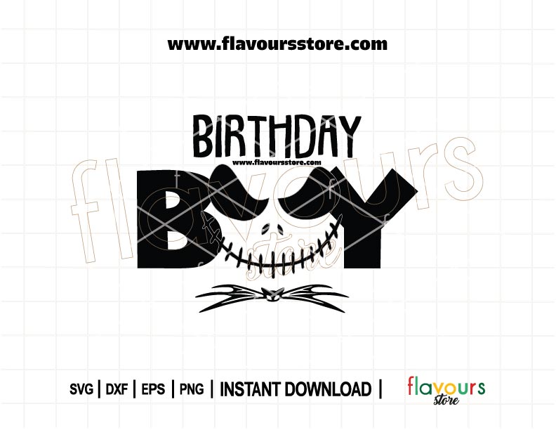 Jack Skellington birthday boy SVG for Cricut and Silhouette – perfect for Nightmare Before Christmas-themed party shirts and Halloween birthday crafts.