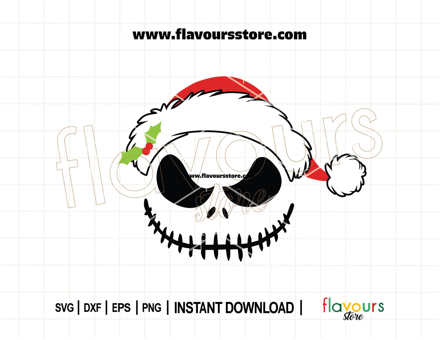 Jack Skellington Christmas Hat SVG cut file – Nightmare Before Christmas holiday design for Cricut and Silhouette crafts.