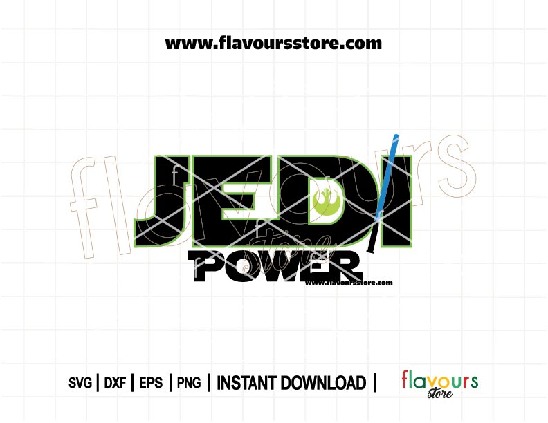 Jedi Power Star Wars SVG cut file for Cricut and Silhouette, perfect for DIY shirts, party decor, gifts, and crafts.