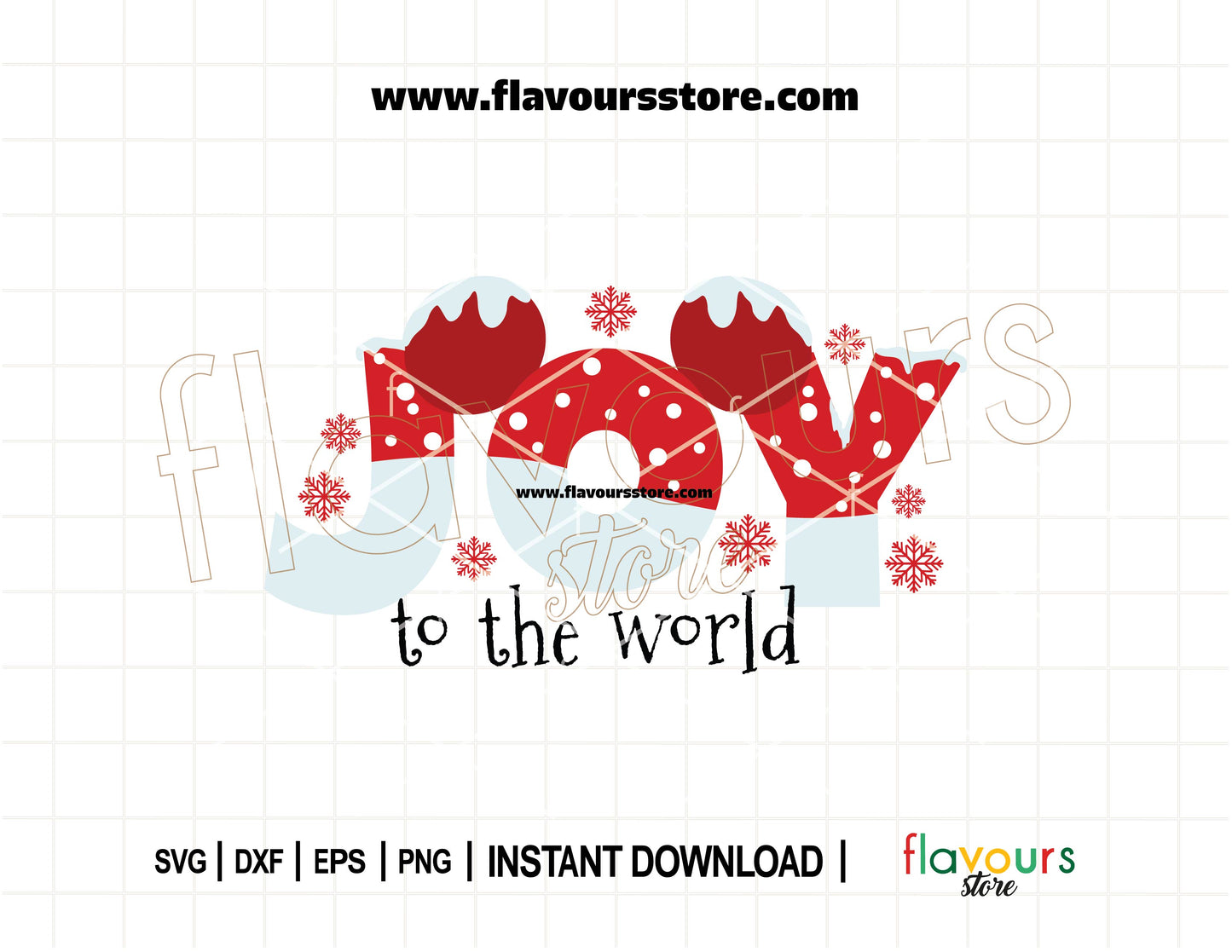 Joy To The World Snow Christmas SVG Cut File for Cricut and Silhouette – Winter holiday design for shirts, mugs, signs, and décor