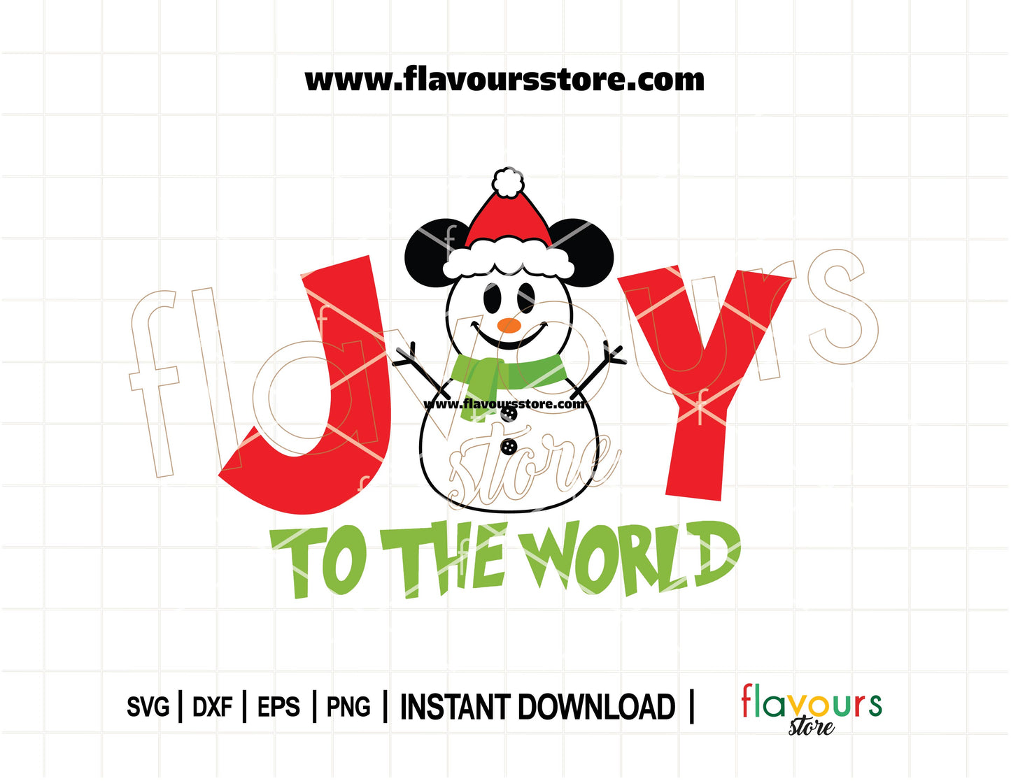 Joy To The World Mickey Snowman Christmas SVG Cut File for Cricut and Silhouette – Holiday digital design for shirts, mugs, and décor