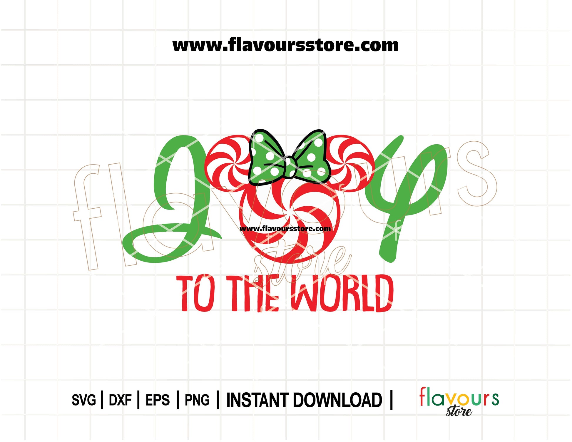 Joy To The World Minnie Peppermint Christmas SVG Cut File for Cricut and Silhouette – Holiday digital design for shirts, mugs, and décor