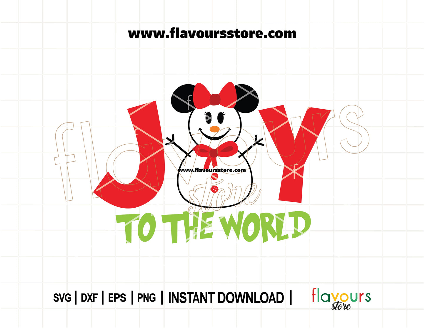 Joy To The World Minnie Snowman Christmas SVG Cut File for Cricut and Silhouette – Holiday digital design for shirts, mugs, and Christmas décor