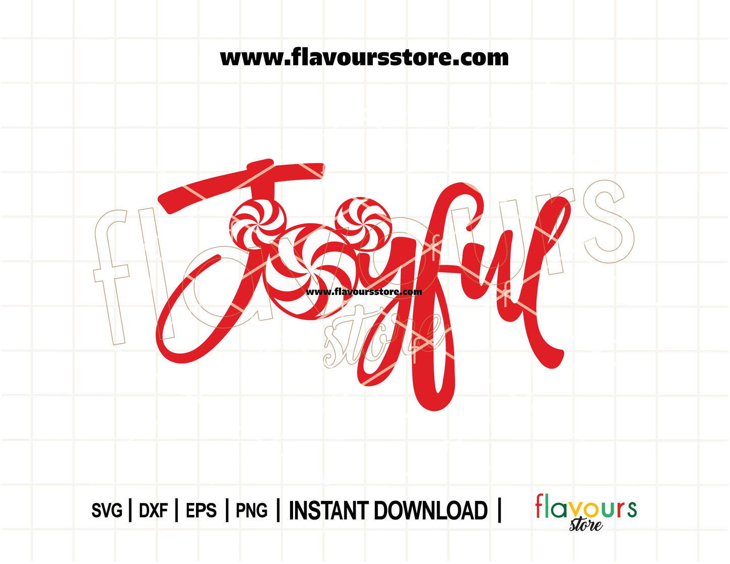Joyful Mickey Peppermint Christmas SVG Cut File for Cricut and Silhouette – Holiday design for shirts, mugs, ornaments, and Christmas décor
