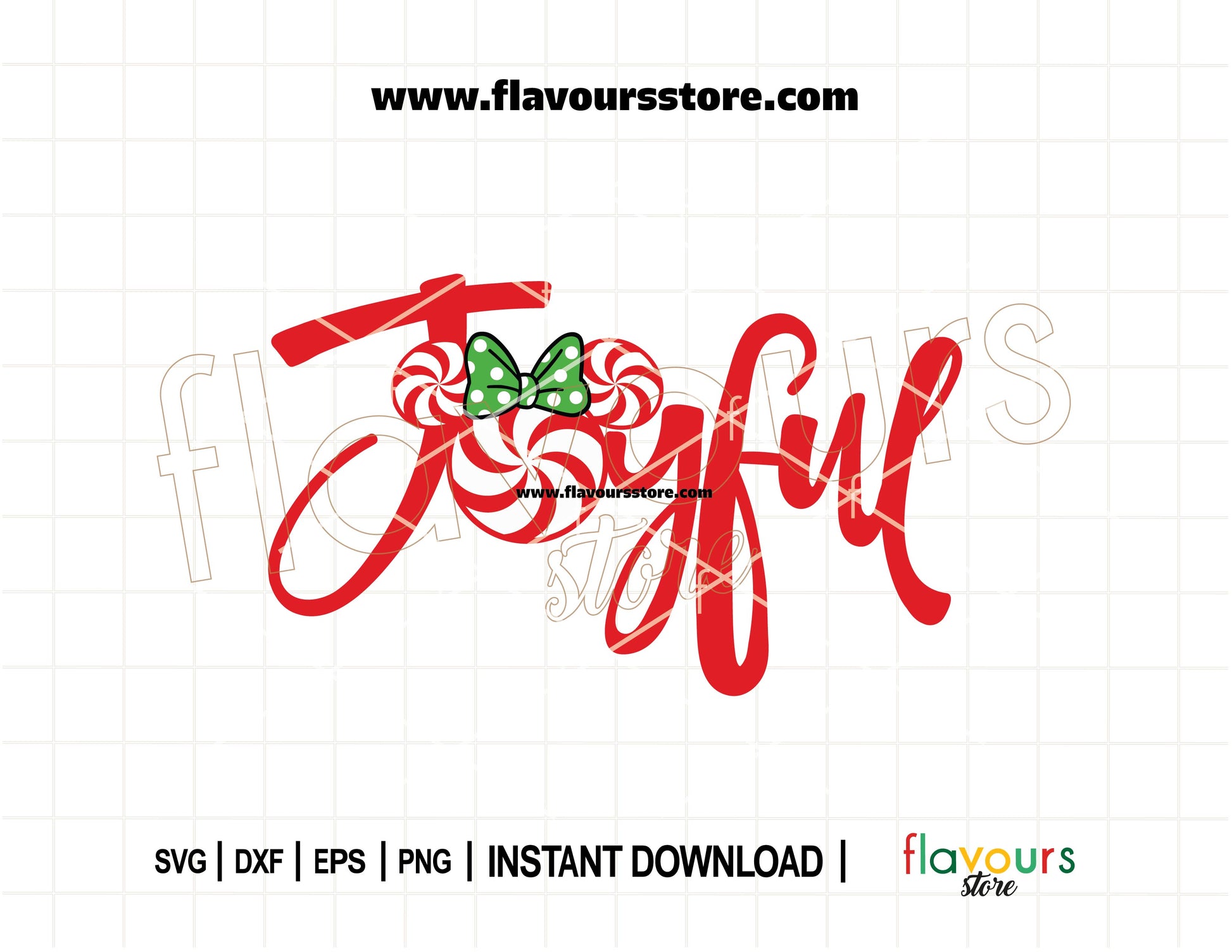 Joyful Minnie Peppermint Christmas SVG Cut File for Cricut and Silhouette – Holiday design for shirts, mugs, ornaments, and Christmas décor