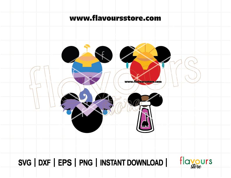 Kronk's New Groove Ears Bundle SVG, Poison Potion Svg, Kronk Ears Svg, Yzma Ears Svg, The Empreror's New Groove Svg, Cut File For Cricut SVG