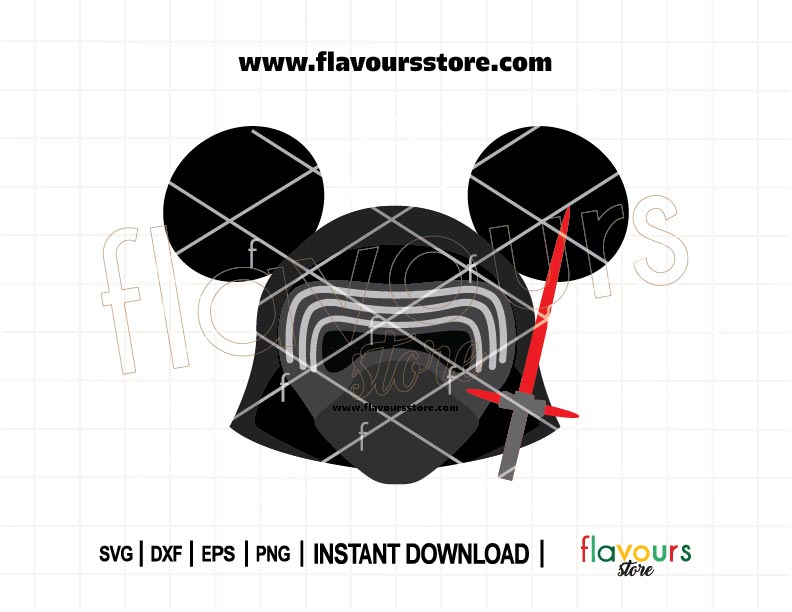 Kylo Ren ears SVG cut file for Cricut and Silhouette, perfect for Star Wars villain shirts, Disney trips, and custom DIY crafts