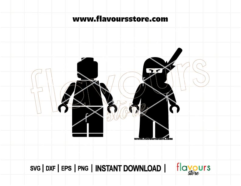 Lego silhouette SVG cut file in black outline style, compatible with Cricut and Silhouette machines for crafting and kids' birthday projects.