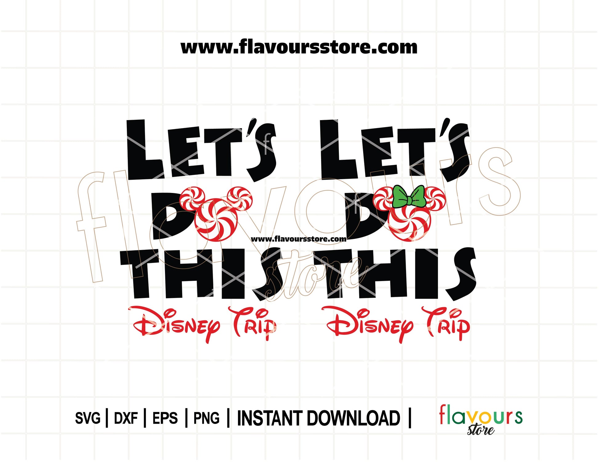 Let’s Do This Mickey & Minnie Peppermint Christmas SVG Cut File for Cricut and Silhouette – Holiday design for shirts, mugs, ornaments, and décor