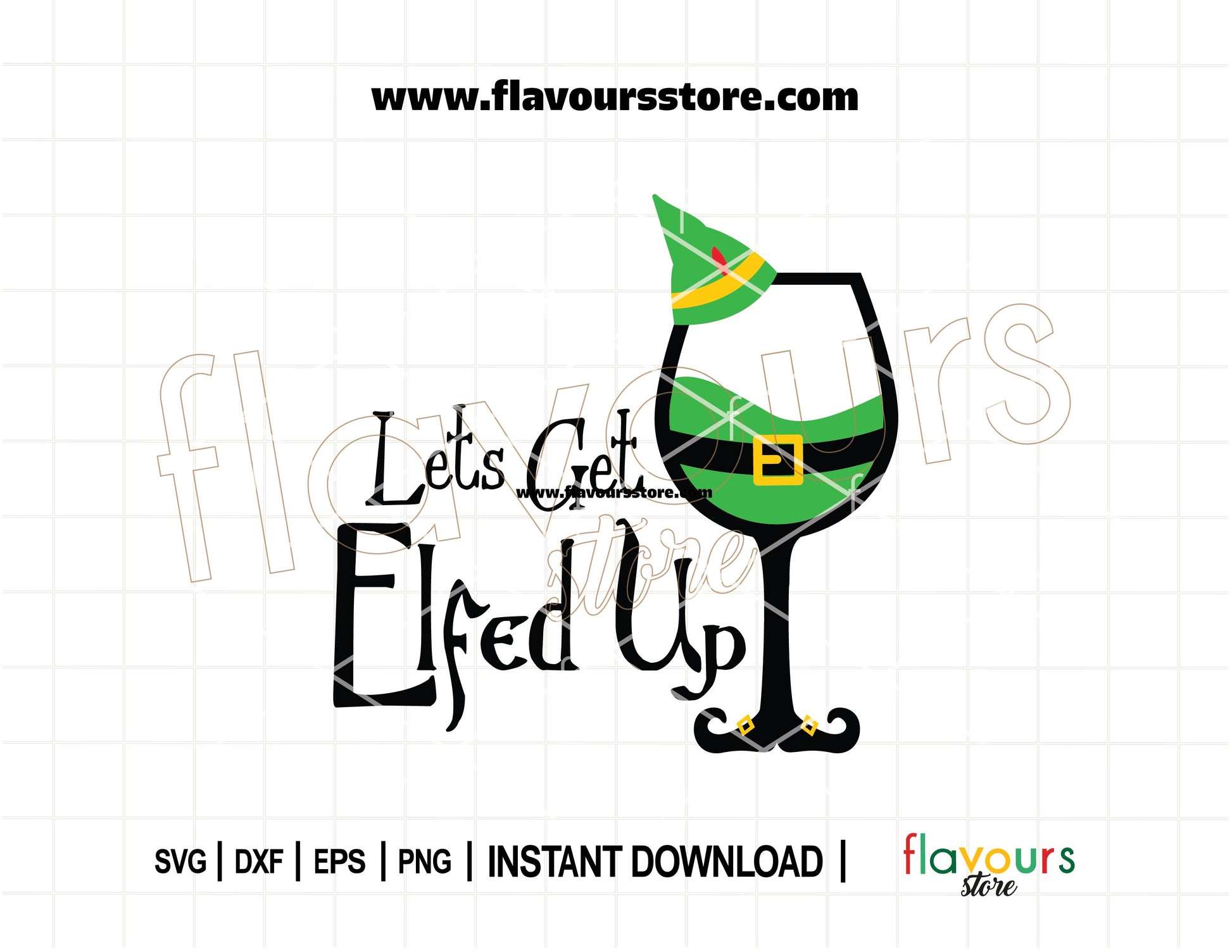 Let’s Get Elfed Up Funny Christmas SVG Cut File for Cricut and Silhouette – Holiday design for shirts, mugs, ornaments, and party décor