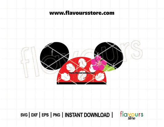 Lilo Mouse Ears SVG Cut File – Tropical Disney design for Cricut and Silhouette projects