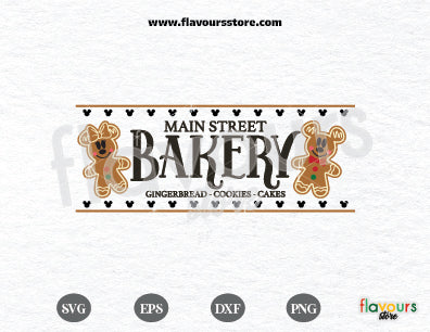 Main Street Bakery Svg, Christmas Gingerbread Svg, Family Vacation Svg, Christmas Cookies, Magic Kingdom Svg, Christmas Sublimation Cricut