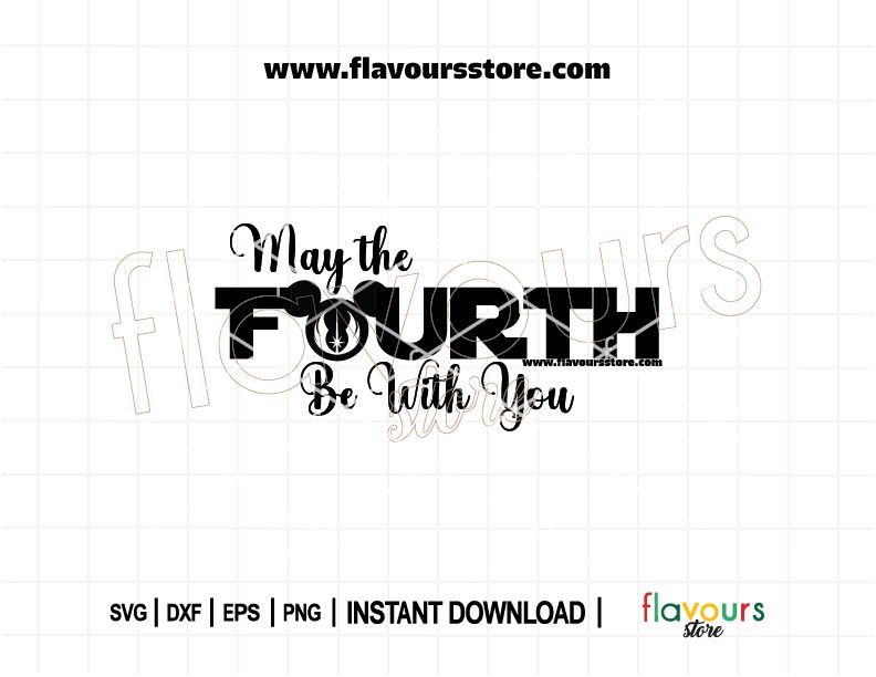 May the Fourth Be With You SVG with Jedi Order Mickey Ears design for Cricut and Silhouette. Perfect for Star Wars Day shirts, Disney trips, party decor, and crafts.