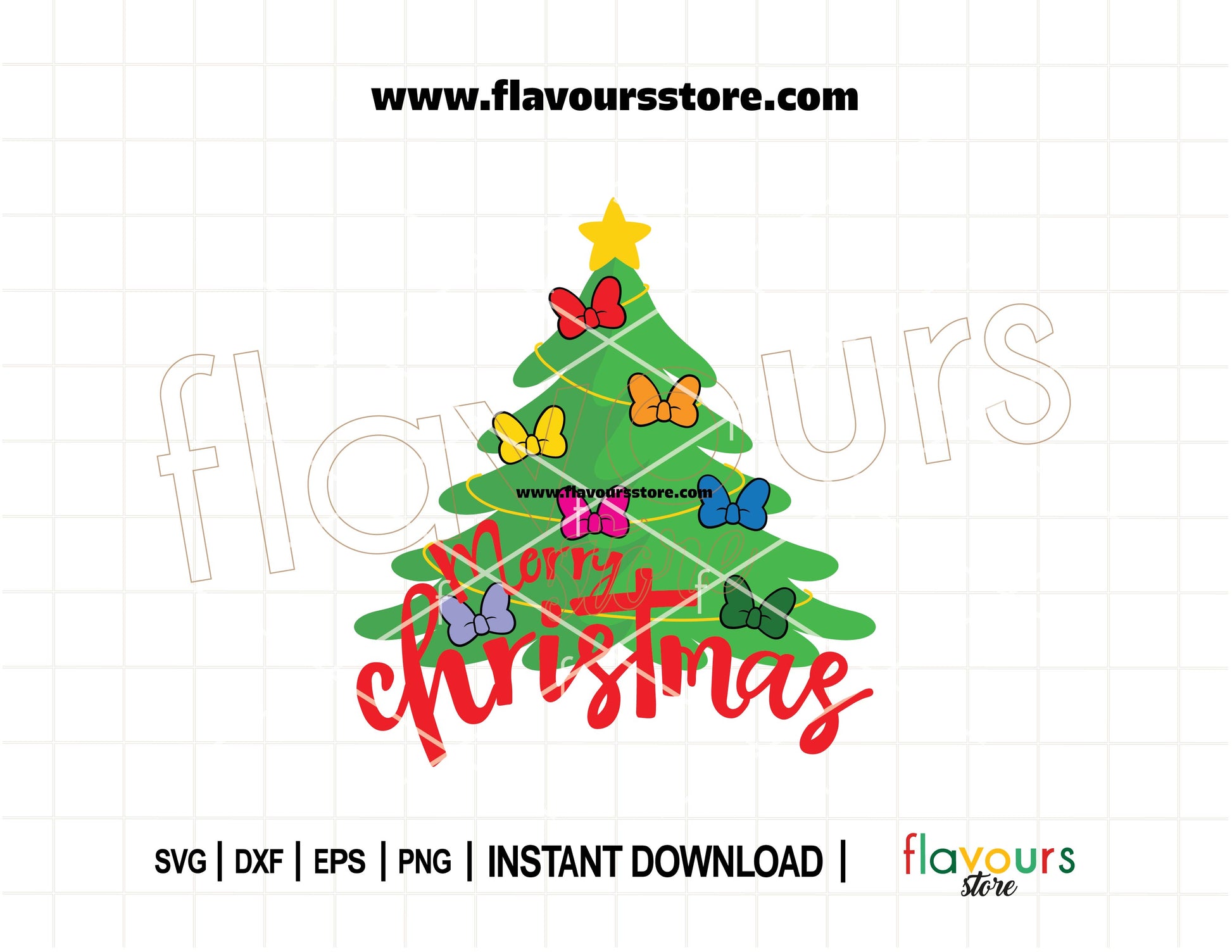 Disney-inspired Minnie Bows Christmas Tree SVG cut file — perfect for holiday shirts, ornaments, cards, and DIY Cricut crafts.