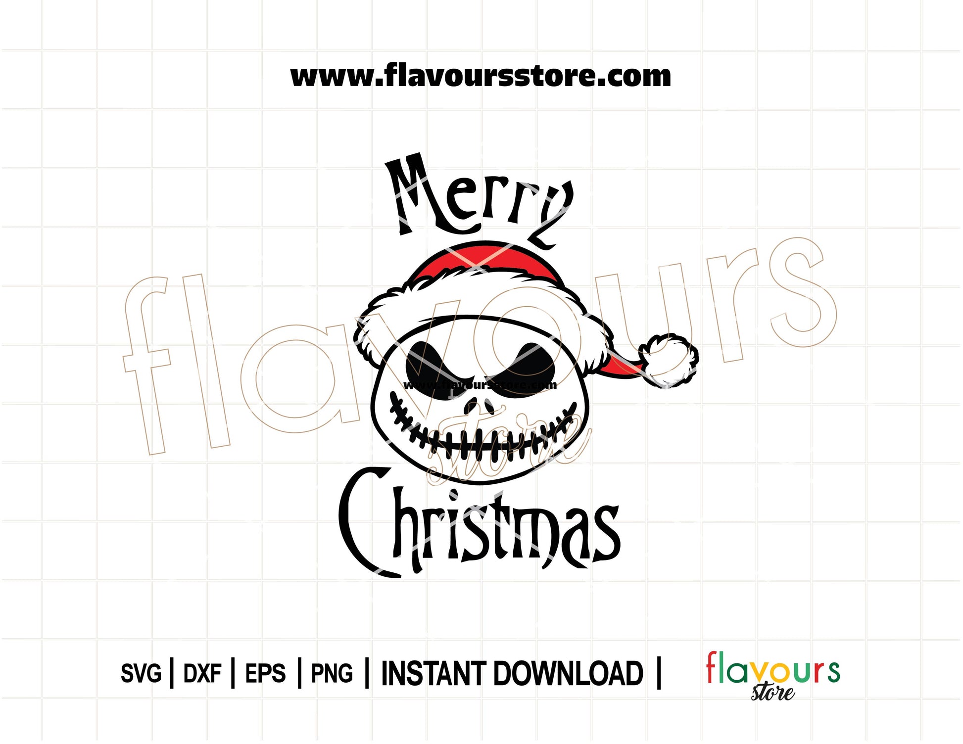 Jack Skellington Christmas SVG with Santa hat — spooky holiday cut file for Cricut and Silhouette projects like shirts, mugs, and gifts.