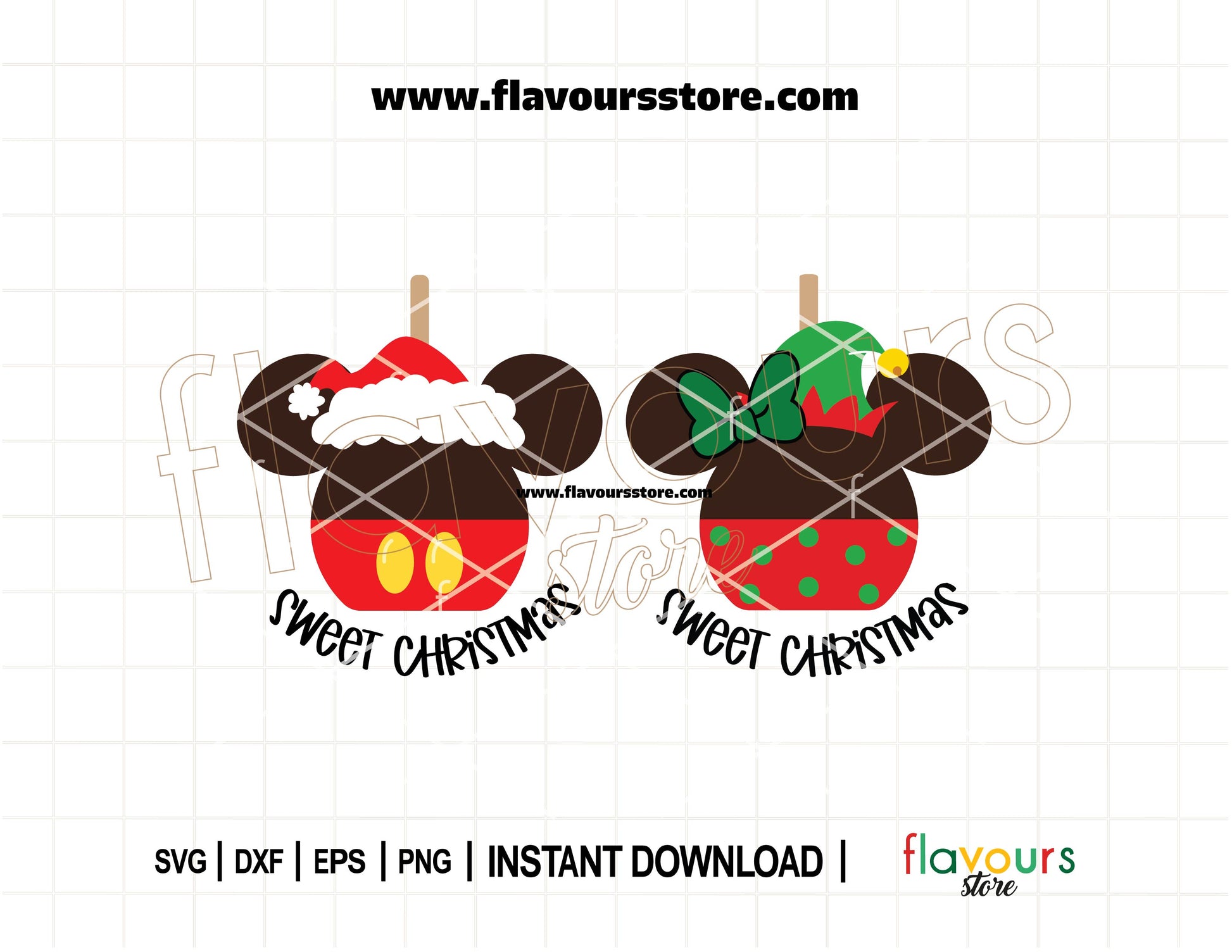 Cute Mickey and Minnie Christmas cookies and treats SVG cut file for Cricut and Silhouette holiday projects.