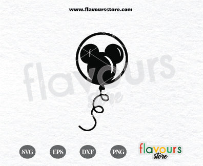 Mickey Balloon SVG Cut File, Mickey Balloon Silhouette Svg, Mickey SVG