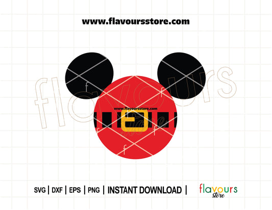 Mickey Mouse ears wearing a Santa hat SVG design for Cricut Christmas crafts and Disney holiday shirts