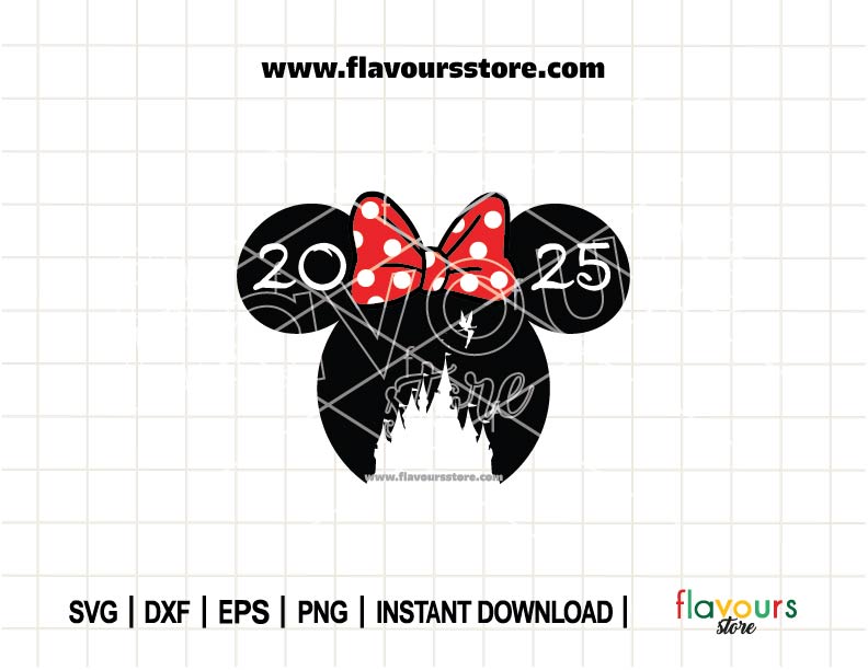 2025 Disney Trip, Minnie Ears Disney Castle SVG Cut Files