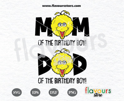 Mom And Dad of the Birthday Boy, Big Bird Svg, Sesame Street Birthday SVG Cut File