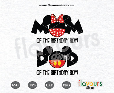 Mom and Dad Mickey and Minnie Set, Disney Birthday, SVG Cut File