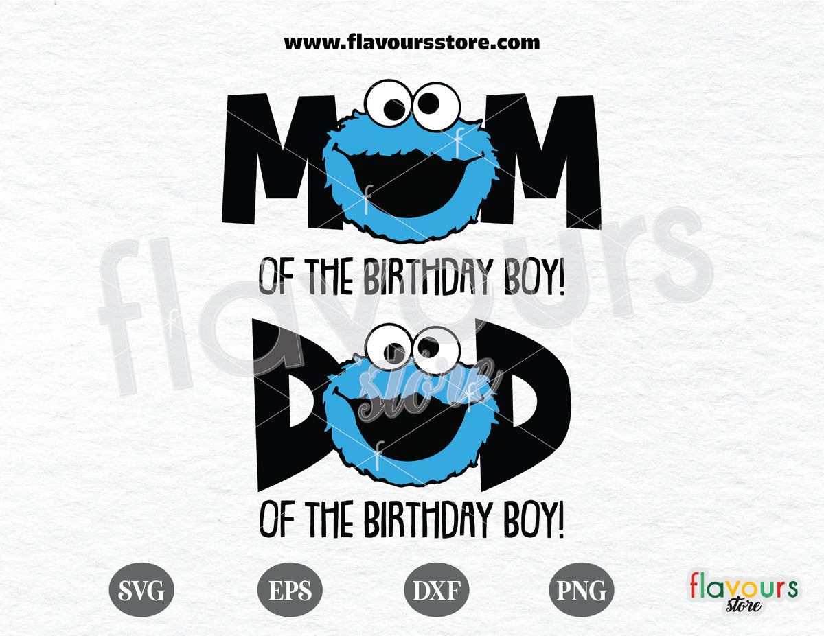 Brother of the Birthday Boy, Cookie Monster Svg, Sesame Street Svg Cut File