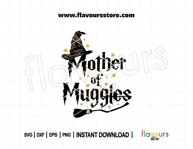 Mother of Muggles SVG design featuring a funny Harry Potter quote for moms, ideal for Cricut crafts, DIY shirts, mugs, and gifts.
