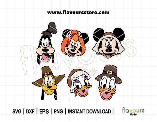 Mouse Friends Fall Bundle SVG, Happy Fall Bundle, Thanksgiving, Fall Vibes Svg, Mouse Friends Silhouette Svg, Svg Cut File For Cricut