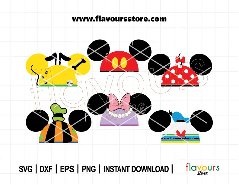 Mouse Hat Ears Bundle SVG, Mouse Ears, Svg Cut File Cricut