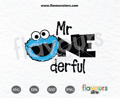Mr Onederful, Cookie Monster, Sesame Street Birthday, Instant Download SVG FILES