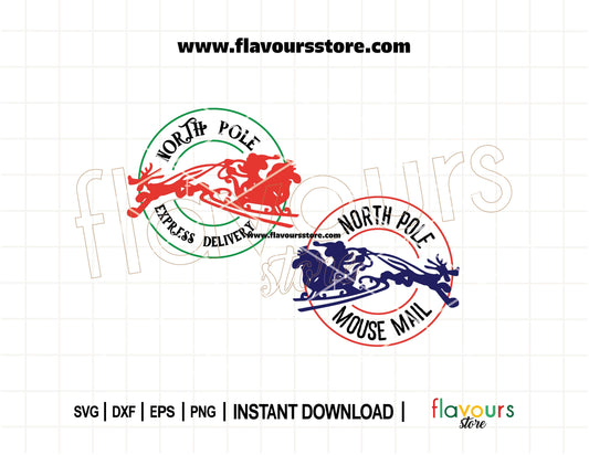 Pluto Reindeer North Pole Mail SVG Bundle for Christmas crafts, including Santa delivery and festive Pluto designs for Cricut and Silhouette