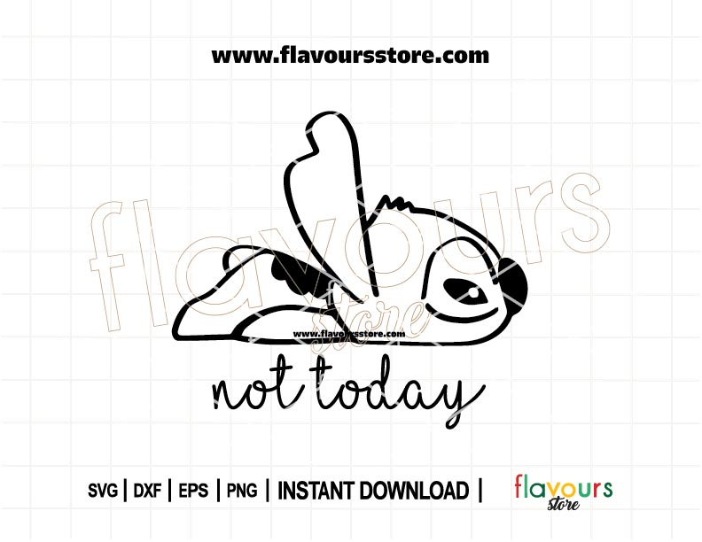 Not Today Lazy Stitch SVG – Cute Disney Lilo & Stitch cut file for Cricut t-shirts, mugs, planners, and cozy crafts