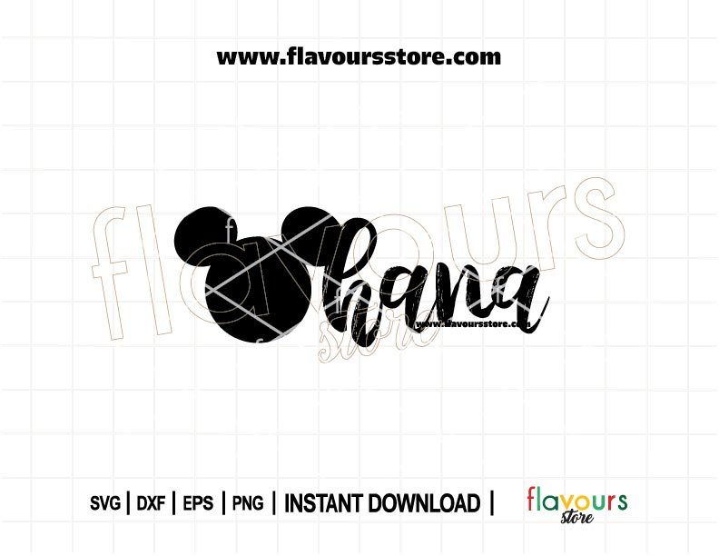 Ohana Mickey Head SVG cut file for Cricut and Silhouette – Disney family quote digital download design