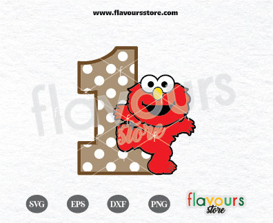 One, Elmo Svg, Sesame Street Birthday SVG Cut File