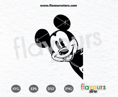 Peeking Mickey SVG Cut File, Mickey Clipart, Mickey Silhouette Svg Cricut