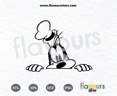 Peeking Goofy SVG Cut File, Goofy Clipart, Goofy Svg