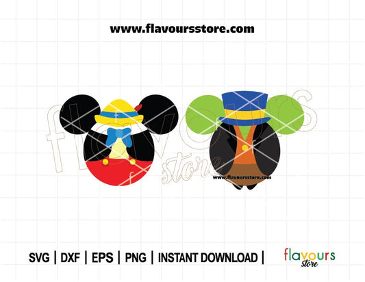 Pinocchio Ears Bundle SVG, Jiminy Ears Svg, The Cricut, Wooden Marionette, Cut File For Cricut SVG