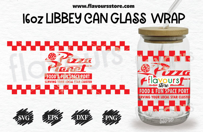 16oz Libbey Can Cup Wrap | Libbey Wrap Svg | Pizza Planet Food Svg