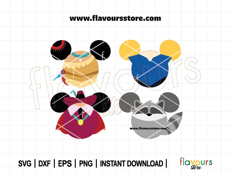 Pocahontas Ears Bundle SVG, Princess Ears Svg, Meeko Ears Svg, Cut File For Cricut SVG