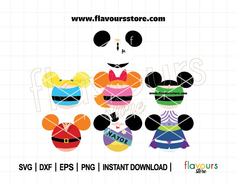 The Powerpuff Girls Ears Bundle, Mickey Head, SVG Cut File Cricut
