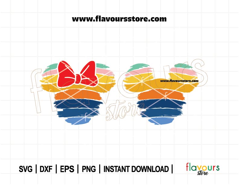 Painted Mouse Ears SVG, Mouse Head Rainbow, Mouse Head Summer, Mouse Ears PNG, Cut File For Cricut