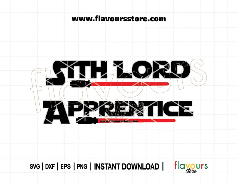 Sith Lord and Apprentice SVG cut file | Star Wars lightsaber design for Cricut & Silhouette | Dark Side shirts, cosplay, party decor.