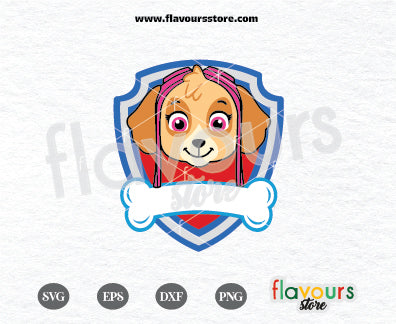 Paw Patrol Skye Logo Svg, Paw Patrol Badge Svg, Skye Custom Name Svg